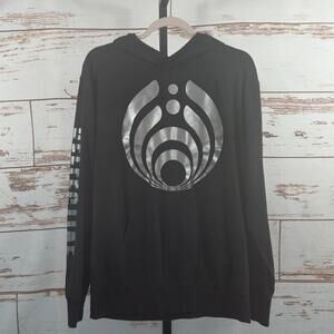 Bassnectar Reflective Long Sleeve Hooded Tee T-shirt Size Large